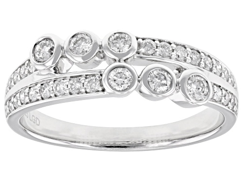 Prazana® Lab-Grown Diamonds 0.50ctw White Diamond Rhodium Over Sterling Silver Ring, H SI - Size 6