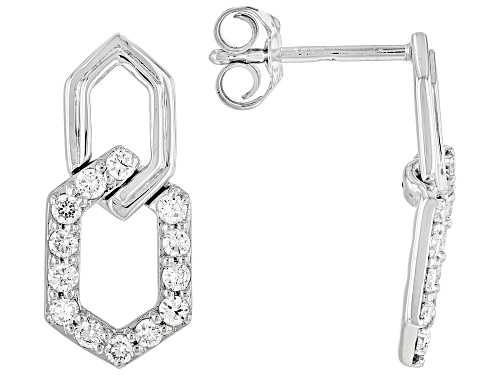 Prazana® Lab-Grown Diamonds 0.50ctw White Diamond Rhodium Over Silver Earrings, H SI