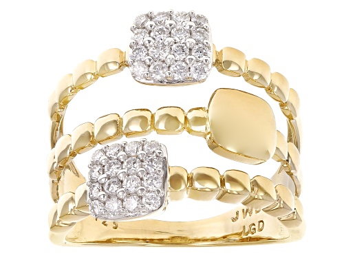 Prazana® Lab-Grown Diamonds 0.35ctw White Diamond 14K Yellow Gold Over Silver Ring, H SI - Size 6