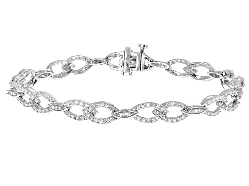 Prazana® Lab-Grown Diamonds 1.50ctw White Diamond Rhodium Over Silver Tennis Bracelet, H SI - Size 7.25