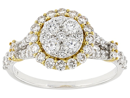 Prazana® Lab-Grown Diamonds 1.00ctw White Diamond Rhodium and 14k Gold Over Silver Ring, H SI - Size 8