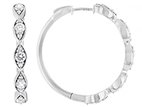 Prazana® Lab-Grown Diamonds 1.50ctw White Diamond Rhodium Over Silver Huggie Earrings, H SI