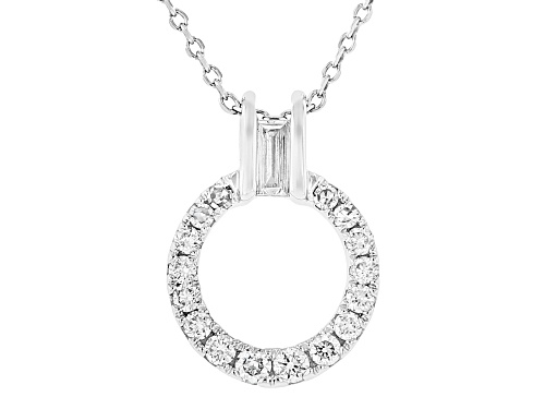 Prazana® Lab-Grown Diamonds 0.25ctw White Diamond Rhodium Over Silver Pendant With Chain, H SI1