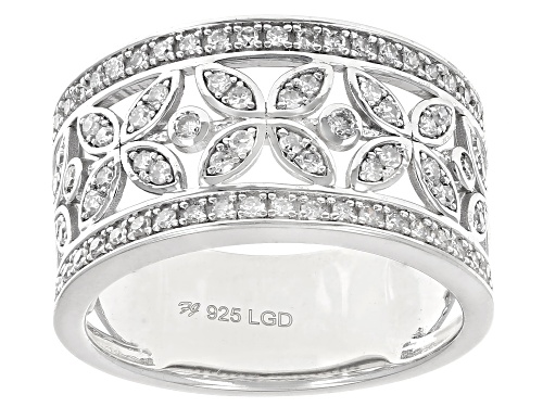 Prazana® Lab-Grown Diamonds 0.50ctw White Diamond Rhodium Over Sterling Silver Ring, H SI1 - Size 6