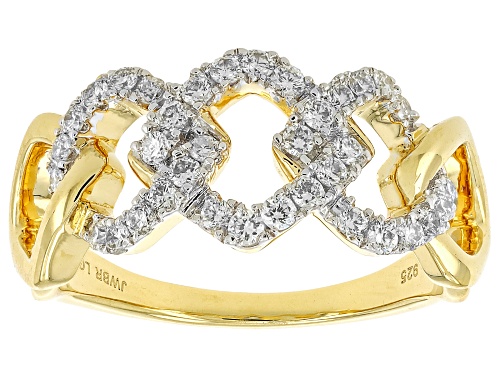 Prazana® Lab-Grown Diamonds 0.50ctw White Diamond 14K Yellow  Over Sterling Silver Ring, H SI - Size 9
