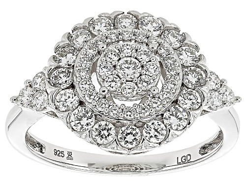Prazana® Lab-Grown Diamonds 1.00ctw White Diamond Rhodium Over Sterling Silver Ring, H SI - Size 8