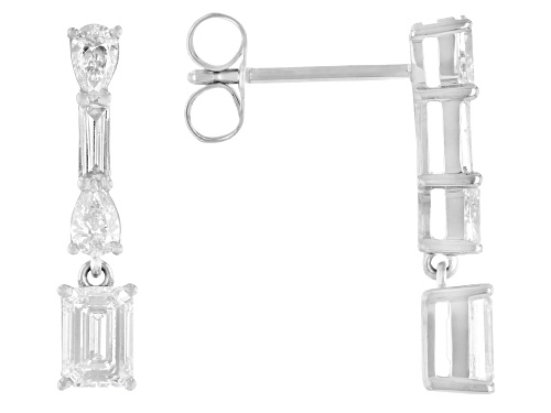 Prazana® Lab-Grown Diamonds 1.25ctw White Diamond 14k White Gold Dangle Earrings, H SI