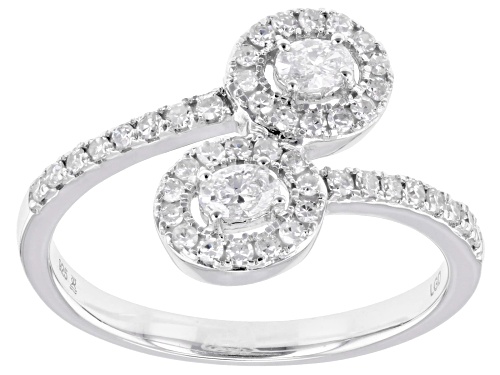 Prazana® Lab-Grown Diamonds 0.50ctw White Diamond Rhodium Over Sterling Silver Ring, H SI - Size 7