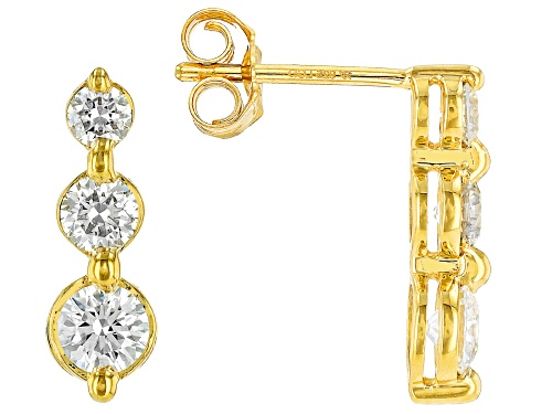 Prazana® Lab-Grown Diamonds 1.00ctw White Diamond 14K Gold Over Sterling Silver Earrings, H SI1