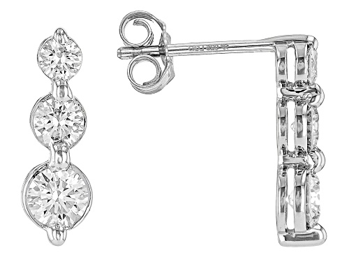Prazana® Lab-Grown Diamonds 1.00ctw White Diamond Rhodium Over Sterling Silver Earrings, H SI1