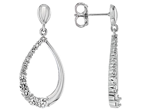 Prazana® Lab-Grown Diamonds 0.85ctw White Diamond Rhodium Over Silver Dangle Earrings, G-H SI