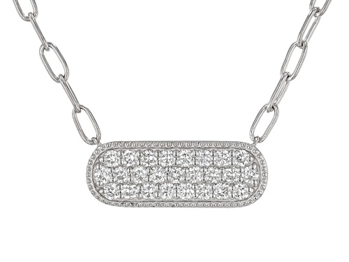 Prazana® Lab-Grown Diamonds 1.50ctw White Diamond Rhodium Over Sterling Silver Necklace, H SI - Size 18