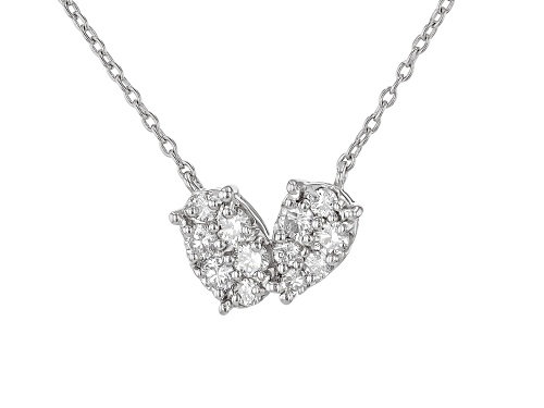Prazana® Lab-Grown Diamonds 0.50ctw White Diamond Rhodium Over Sterling Silver Necklace, H SI - Size 18