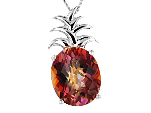Photo of 3.75ct Oval Azotic Ecstasy™ Mystic Topaz® sterling silver pineapple pendant with chain