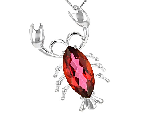 2.85ct Marquise Moonlit Fire(TM) Mystic Topaz(R) Sterling Silver Lobster Pendant With Chain