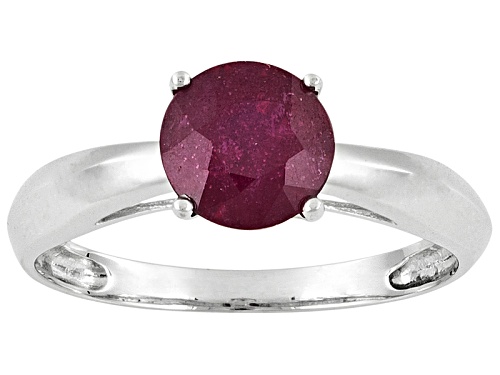 Mahaleo®Ruby 1.60ct Round 14k White Gold Solitaire Ring - Size 9