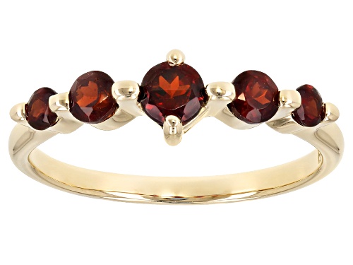 .70ctw Round Vermelho Garnet™ 10k Yellow Gold 5-Stone Ring - Size 6