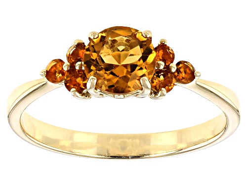 Photo of .83ctw Round Citrine 10k Yellow Gold Ring - Size 7