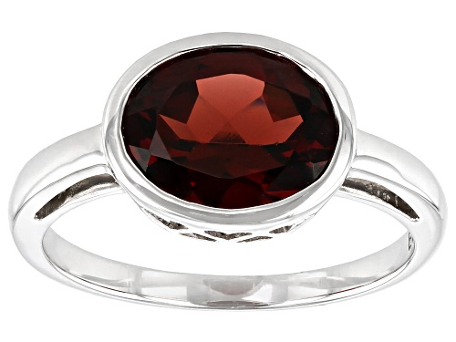 Photo of 2.38ct Oval Vermelho Garnet™ Solitaire, Rhodium Over 10k White Gold Ring - Size 7