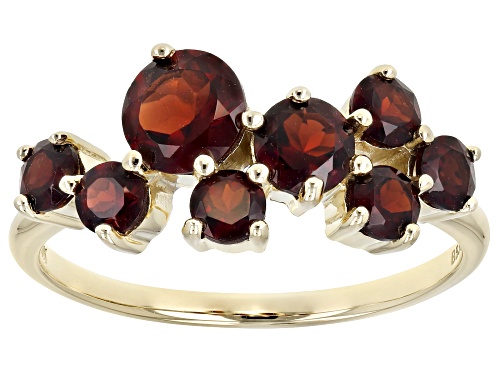1.57tw 3mm, 4mm and 5mm Round Vermelho Garnet(TM) 10k Yellow Gold Band Ring - Size 7