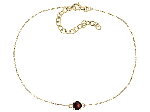 Photo of .56ct Round Vermelho Garnet™ Solitaire, 10k Yellow Gold Bracelet - Size 8