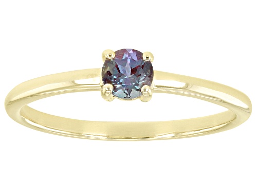 Photo of 0.20ctw Round Lab Created Alexandrite 10k Yellow Gold Solitaire Ring - Size 7