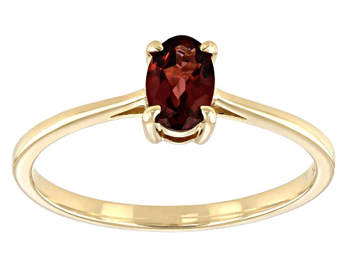 0.45ct Oval Garnet 10k Yellow Gold Ring - Size 9