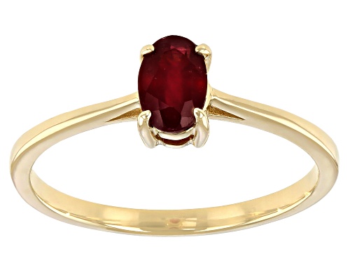 0.61ct Oval Mahaleo® Ruby 10K Yellow Gold Ring - Size 9