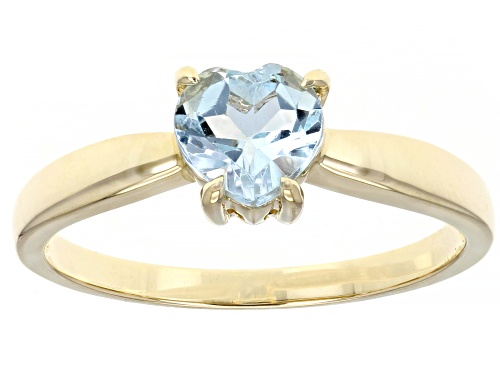 0.75ct Heart Shaped Glacier Topaz™ 10K Yellow Gold Solitaire Heart Ring - Size 8