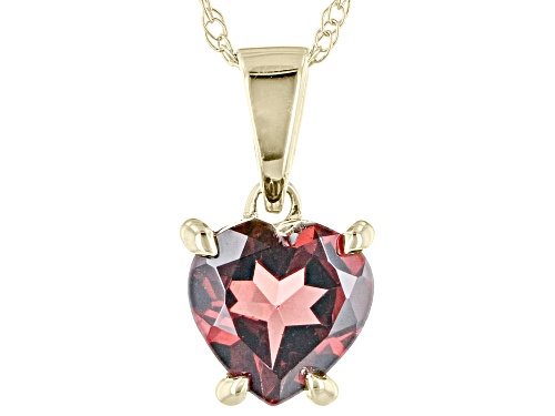 0.75ct Vermelho Garnet™ 10K Yellow Gold Heart Shaped Pendant With Chain
