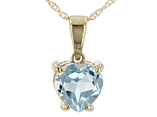 .75ct Heart Shape Glacier Topaz™ 10k Yellow Gold Pendant With Chain
