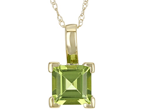 Photo of 0.95ct Peridot 10k Yellow Gold Solitaire Pendant With Chain