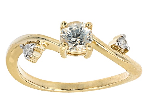 0.81ctw White Zircon And 0.06ctw Diamond 10K Yellow Gold Ring - Size 8