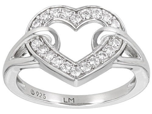 Lisa Mason For Bella Luce® 0.46ctw White Diamond Simulant Platinum Over Silver "Heart Of Love" Ring - Size 11