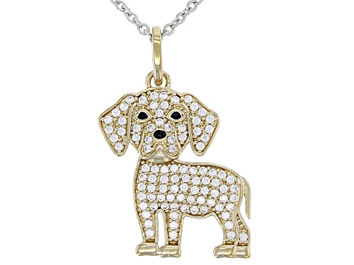 Lisa Mason For Bella Luce® 0.46ctw Diamond Simulant And Black Enamel Eterno™ Yellow Labrador Pendant
