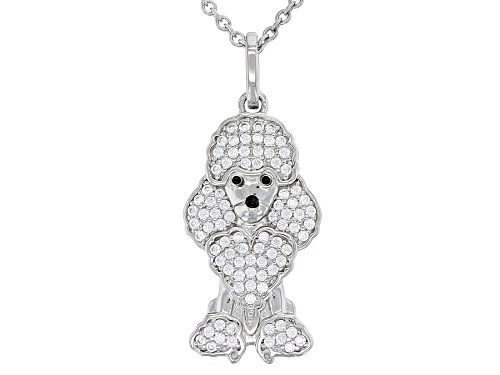 Lisa Mason For Bella Luce® 0.43ctw White Diamond Simulant Platinum Over Silver Poodle Pendant