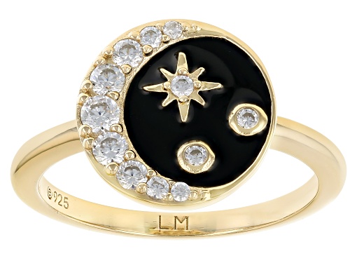 Lisa Mason For Bella Luce® 0.52ctw Diamond Simulant Eterno™ Yellow And Black Enamel Celestial Ring - Size 7