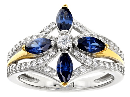 Lisa Mason For Bella Luce® 2.36ctw Tanzanite And White Diamond Simulants Platinum Over Silver Ring - Size 8