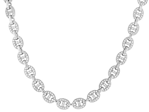Lisa Mason For Bella Luce® 6.40ctw White Diamond Simulant Platinum Over Silver I Love You Necklace - Size 16
