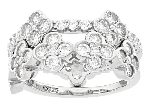 Lisa Mason For Bella Luce® 2.44ctw White Diamond Simulant Platinum Over Silver Clover Ring Set - Size 7