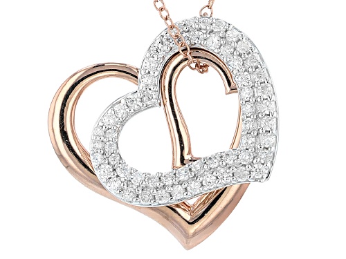 1.52ctw Bella Luce ® Rhodium & 18k Rose Gold Over Silver Heart Necklace