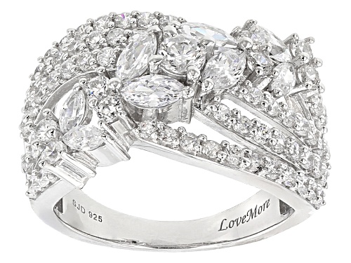 4.02ctw Bella Luce ® Rhodium Over Sterling Silver Ring (2.27ctw Dew) - Size 5