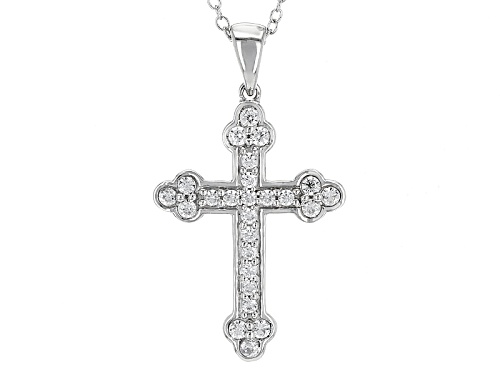 Photo of .95ctw Bella Luce ® Rhodium Over Sterling Silver Cross Pendant W/Chain