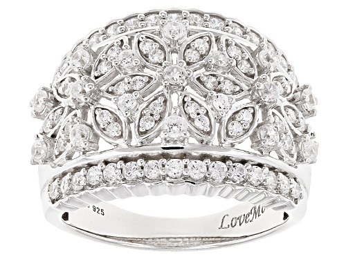 2.09ctw Bella Luce ® Rhodium Over Sterling Silver Floral Ring - Size 7