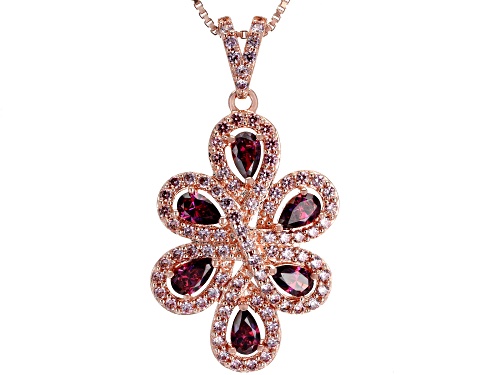 Photo of Bella Luce Luxe ™ with Dark Red Cubic Zirconia Eterno ™ Rose Pendant With Chain