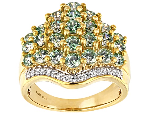 Photo of Bella Luce Luxe™ 4.80ctw Fancy Green and White Cubic Zirconia Eterno™ Yellow Ring - Size 6