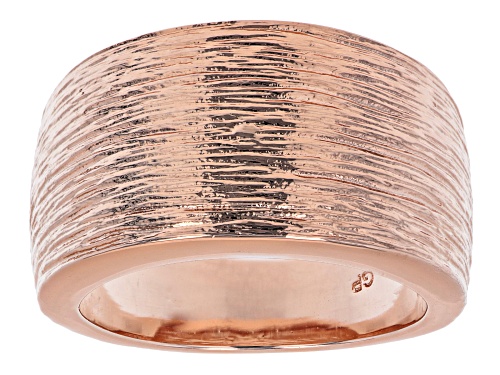 Moda Al Massimo® 18k Rose Gold Over Bronze Satin Finish Cigar Band Ring - Size 5