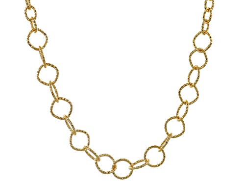 Moda Al Massimo® 18k Yellow Gold Over Bronze Diamond Cut Cable 29 Inch Necklace - Size 29