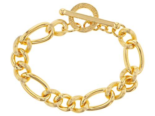 Moda Al Massimo® 18k Yellow Gold Over Bronze Curb 7 3/4 Inch Bracelet - Size 7.75