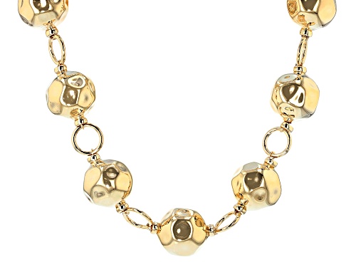 Moda Al Massimo® 18k Yellow Gold Over Bronze Hammered Bead 22 1/2 Inch Necklace - Size 22.5